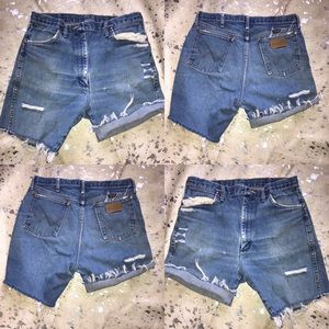 Distressed Denim Jean Shorts
